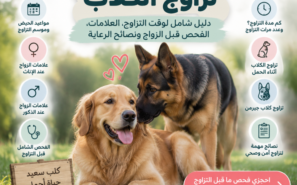 تزاوج الكلاب: الدليل الشامل للوقت المناسب، العلامات، الفحص قبل الزواج، ونصائح الرعاية